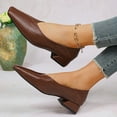 thumbnail image 4 of Brown Women'S Loafers Woven Synthetic Leather Square Toe With Soft Sole And Low Heel Slip On Design Casual Comfortable Flats For Everyday Wear Size 42, 4 of 9