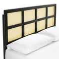 thumbnail image 5 of Modway Sidney Cane Rattan and Wood King Platform Bed with Splayed Legs in Black, 5 of 7