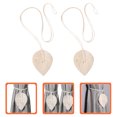 thumbnail image 3 of 2Pcs Curtain Tiebacks Rope Woven Leaf Shape Window Curtain Tie Back Home Decor, 3 of 7