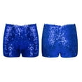 thumbnail image 7 of TSSOE Kids Girls Shiny Sequins Dance Shorts Elastic Waistband Jazz Hip Hop Performance Activewear Royal Blue 110-120/11, 7 of 7