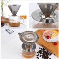 thumbnail image 4 of 2X pour Over Coffee Dripper Reusable Drip Cone Coffee Filter Portable pour Over Coffee Maker Home Office Camping,2 x Coffee funnel,Silver, 4 of 9