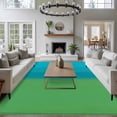 thumbnail image 3 of Green Blue Ombre Striped Area Rugs 6'x9', Washable Small Throw Rugs for Kitchen Dining room, Modern Color Vertical Indoor Outdoor Rug Non-Slip Low Pile Carpet Runner Reversible Floor Mats, 3 of 8