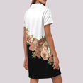 thumbnail image 4 of UoCefik Womens Spring Dresses With Pockets Beach Floral Short Sleeve Flowy Dress Business V Neck Casual Summer Sundress Cute Boho Knee Length Dresses White L, 4 of 4