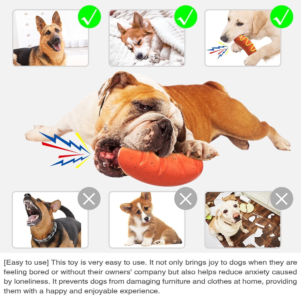 Pets Toys for Aggressive Chewers,Durable Indestructible Dog Chew Toys,Hot Dog Teeth Cleaning Toys for Small,Medium,Large Breed Dogs ,Hard Rubber Dog Toys
