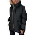 thumbnail image 2 of Karight Women's Puffer Jacket - Water-Resistant Insulated Winter Coat with Cinched Waist - Womens Hooded Quilted Jacket, 2 of 7