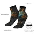 thumbnail image 6 of Fuzoiu Owl Globe Sculpture Print Adult Socks, Crew Moisture-wicking Socks, Unisex Cushion Crew Socks,Casual Sports Ankle Socks, 6 of 7