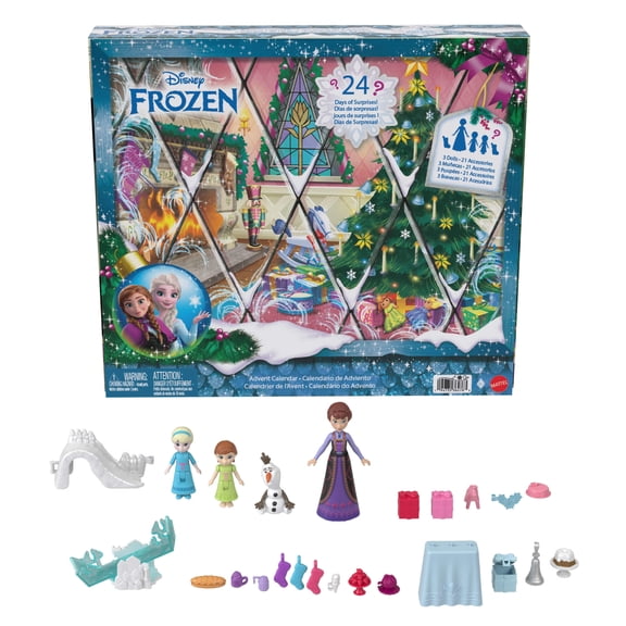 Disney Frozen Advent Calendar with 24 Days of Surprise Toys, Including Young Anna & Elsa Small Dolls