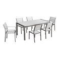 thumbnail image 1 of Pangea Home Breeze 7-piece Aluminum Patio Dining Set in Gray Frame/White, 1 of 17