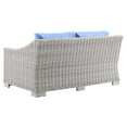 thumbnail image 6 of Lounge Loveseat Sofa, Rattan, Wicker, Light Grey Gray Light Blue, Modern Contemporary Urban Design, Outdoor Patio Balcony Cafe Bistro Garden Furniture Hotel Hospitality, 6 of 8