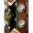 thumbnail image 2 of Mushroom Table Runner 72 Inches, Fox Botanical Leaf Green Black Butterfly Bed Runner Dresser Scarves Tabletop for Indoor Outdoor Parties/Ceremony/Banquet, 16" x 72", 2 of 8