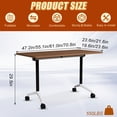 thumbnail image 2 of Conference Table with Wheels 61in,Heavy-Duty Foldable Mobile Training Table for Office, Classroom & Meeting Room - Space-Saving Multipurpose Folding Seminar Table (Walnut 2P), 2 of 6