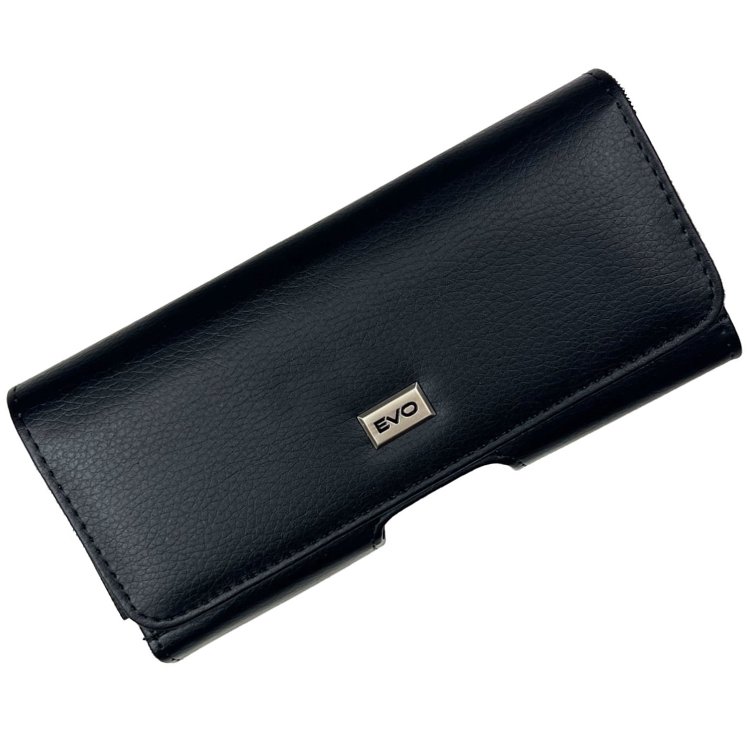 EVO Horizontal Leather Phone Holder with Classic Texture 6" - Black