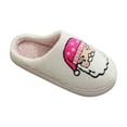 thumbnail image 4 of Xfvqtps Christmas Slippers Fuzzy Slippers for Women Santa Claus Print Cute Fleece Lining Soft Thick Sole Memory Foam Slip on Non-Slip Comfortable Cozy Warm Winter House Slippers, 4 of 9