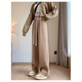 thumbnail image 6 of Women Sweatpants Wide Leg Drawstring Workout Casual Baggy Pants High Waist Khaki S, 6 of 8