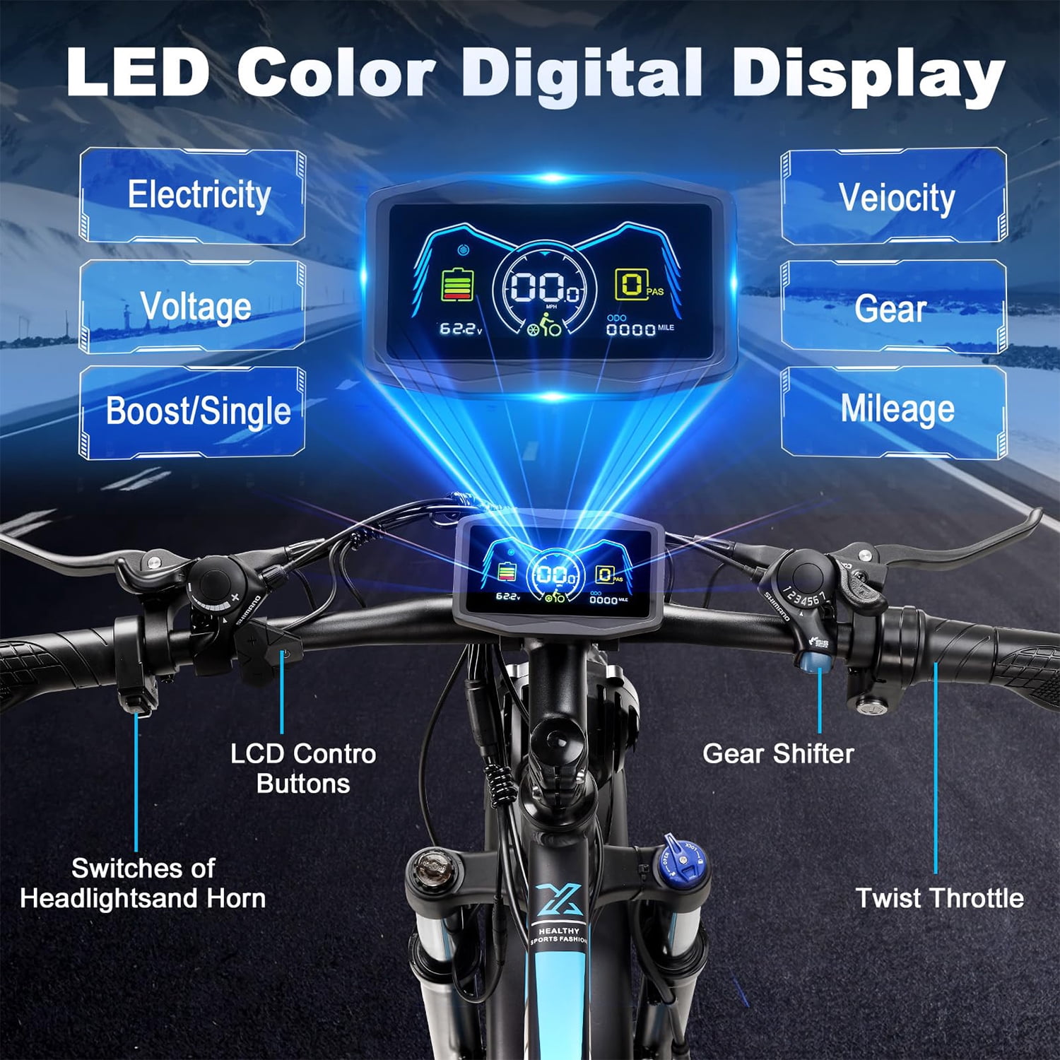 6000W Peak Dual Motor Electric Bike for Adults, 60V 25AH Battery, 45MPH & 100 Miles Range, Full Suspension, 26" x 4.0" Fat Tire Off-Road E-Bike for All Terrain Snow Sand