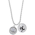 thumbnail image 1 of Delight Jewelry Silvertone Shamrock - Round Seal Silvertone Script Initial Disc - X - Charm Necklace, 20"+3", 1 of 1