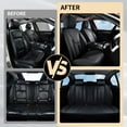 thumbnail image 5 of Florich Full Set Car Seat Covers, Luxury Faux Leather Seat Protectors, Automotive Seat Cushions Universal Fit for Most 5 Seats Vehicles, Black, 5 of 9