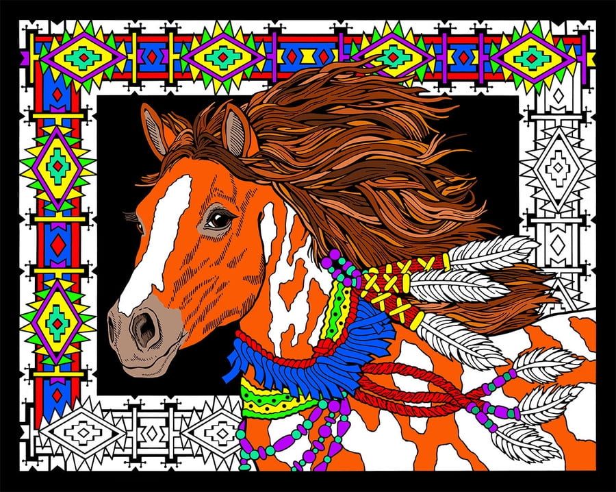 2 Meduim Unicorn Velvet Colouring Picture Boards Plus 8 Felt Tips 