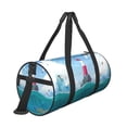 thumbnail image 3 of Haiem Lighthouse Sea Port Pattern Gym Bag for Women Men, Waterproof Travel Duffel Bags, Personal Item Travel Bag Weekender Bag with Shoes Compartment & Wet Pocket, 3 of 8