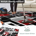 thumbnail image 5 of Red Black Geometric Outdoor Rug for Patio/Deck/Porch, Non-Slip Large Area Rug 4 x 6 Ft, Modern Color Block Abstract Indoor Outdoor Rugs Washable Area Rugs, Reversible Camping Rug Carpet Runner, 5 of 8