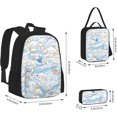 thumbnail image 4 of Cinnamorolls 3 Pcs Backpacks Set with Thermal Insulated Lunch Tote Purse Pencil Case Multifunctional Laptop Daypack Travel Bag, Lunch Box, Pencil Case, 4 of 5