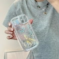 thumbnail image 5 of Compatible with iPhone 14 Pro Max Laser Quicksand Case Holographic Rainbow Bling Glitter Shiny Sequin Flow Transparent Soft Round Cute Unique Shockproof Protection Cover for Women Girls Heart, 5 of 13