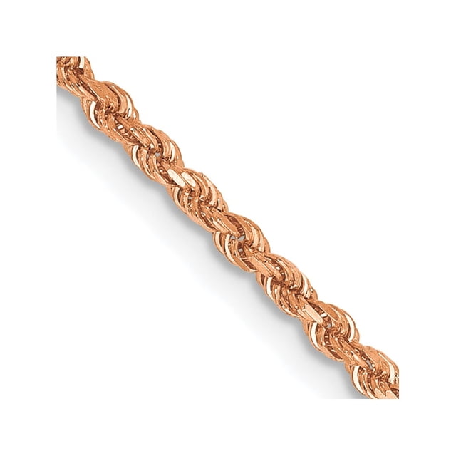 Diamond2Deal 14K Rose Gold 1,75 mm Taille Diamant Rope Chain Necklace for Women 20"