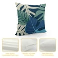 thumbnail image 4 of Creowell Palm Leaf Pillow Covers, Summer Teal Navy BlueTropical Leaf Decorative Throw Pillow Covers Outdoor Botanical Farmhouse Cushion Case Square Decor for Home Couch Sofa 12x12in, 4 of 5