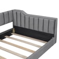 thumbnail image 7 of Twin XL Velvet Daybed with Vertical Stripe Design, Storage Pockets & Headboard Sofa Bed Frame for Living Room, Gray No Box Spring Required, 7 of 7