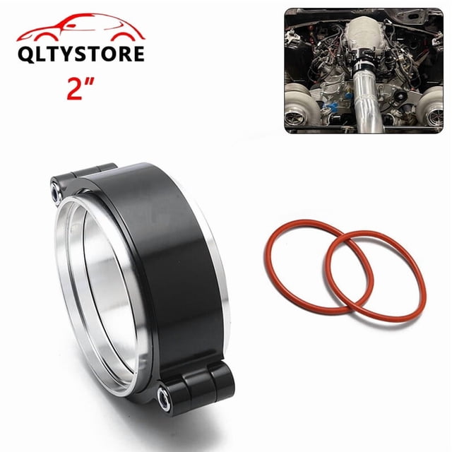 2''51mm Aluminum Quick Release V-Band Clamp Kit for Intake Intercooler Pipe Blk