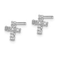thumbnail image 2 of FB Jewels Sterling Silver Rhodium Diamond Cross Post Earrings, 2 of 3