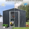 thumbnail image 3 of CarButler 8x6ft Metal Outdoor Storage Shed with Lockable Sliding Doors for Garden Backyard Patio Lawn Black, 3 of 7