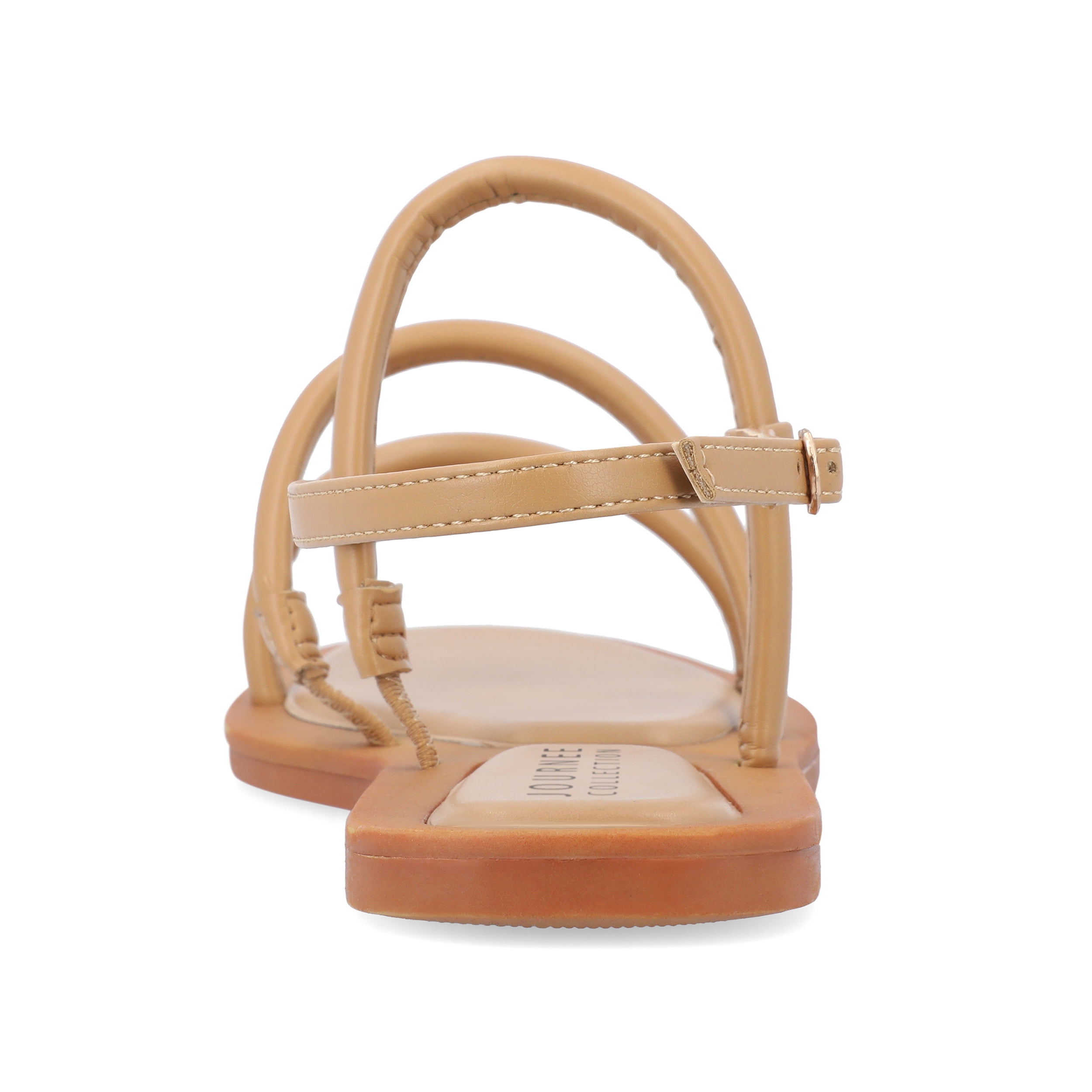 Journee Womens Karrio Buckle Sling Back Flat Sandals
