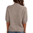 thumbnail image 5 of WULMLEO Womens Lightweight Pullover Sweater Women's Crew Neck Short Sleeve Pullover Sweaters Tops Light Brown 2XL, 5 of 5