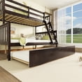 thumbnail image 6 of Harper & Bright Designs Detachable Bunk Bed Twin Over Full with Trundle, Wood Bunk Bed with Ladder and Guardrail, Separate into 2 Beds, Espresso, 6 of 9