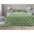 thumbnail image 1 of Yellow and Green Comforter & Sham Bedding Set, Digitally Generated Big and Small Circles, 3 pcs Duvet Set Microfiber Filling Quilt, 5 Sizes, Fern Green Lime Green, by Ambesonne, 1 of 4