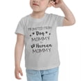thumbnail image 3 of Pregnancy Announcement:Promoted From Dog Mommy To Human Mommy Cute Toddler Tshirts for Boys Girls (Gray, 2T), 3 of 5