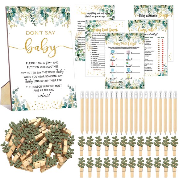 Suministros para juegos de baby shower de Patelai, 321 unidades, 5 juegos (50 cartas cada uno), tarj