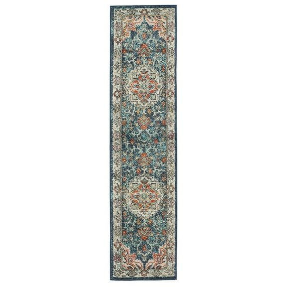 Mohawk Home Stoneleigh Indoor Ornamental Area Rug, Blue, 1'11" x 3'