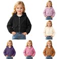 thumbnail image 2 of Zecgelong Kids Girls Coat Solid Hooded Jacket Toddler Windproof Zipper Outwear, 2 of 7
