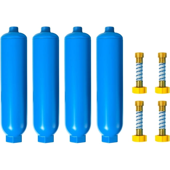 Nispira 40043 Inline Water Cartridge For Camco RV/Marine Water Filter | Flexible Hose Protector Included | 4 Pack
