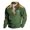 Green, variant on WREESH Men's Retro Henley Shirts Casual Long Sleeve Loose Top with Stand-Up Neck Zipper and Pockets for a Unique Style Black