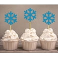 thumbnail image 1 of Darling Souvenir, Christmas Celebration Snowflake Cupcake Toppers, Winter Wedding Dessert Decorations - Pack Of 20, 1 of 3