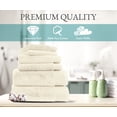 thumbnail image 5 of 100% Cotton Bath Towels - 6 Piece Set, Extra Soft & Fluffy, Hotel Bath Towel Set - 2 Bathroom Towels, 2 Hand Towels & 2 Washcloths - Ivory, 5 of 9