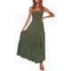 thumbnail image 1 of Vestido largo bohemio sin tirantes para mujer - Con adornos de encaje en los hombros, material de viscosa, corte A fluido, perfecto para la playa, bodas y vacaciones, 1 of 6