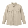 thumbnail image 7 of IWRICH Men's Sun Protection Fishing Shirts Long Sleeve Travel Work Shirts Button down Shirts with Zipper Pockets Khaki XXXL, 7 of 7