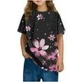 thumbnail image 1 of HVOBBTY T-shirt Décontracté à Manches Courtes pour Tout-Petits, T-shirt Imprimé Mode Col Rond Rose, 3 Ans, 1 of 5