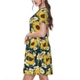 thumbnail image 2 of Vsdgher Tournesols pour Femmes Été 2025 Robes Midi Décontractées Légères Manches Courtes Col Rond Robe de Plage, 2 of 6