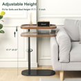 thumbnail image 2 of Hurber C Shaped Side Table, Adjustable Height 360°Swivel Tea Table, Black, 2 of 7