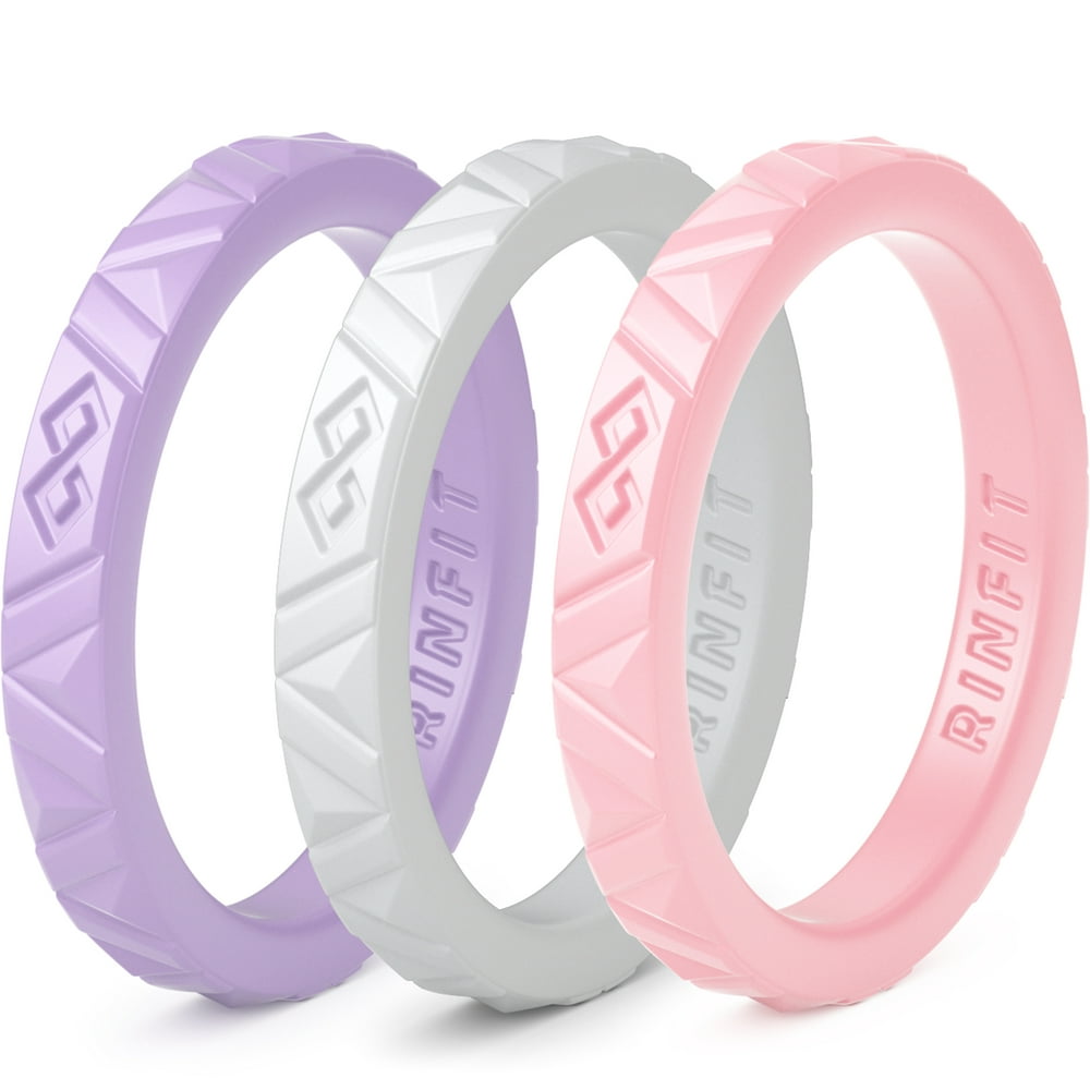 Rinfit Stackable Silicone Rings Thin rubber Wedding